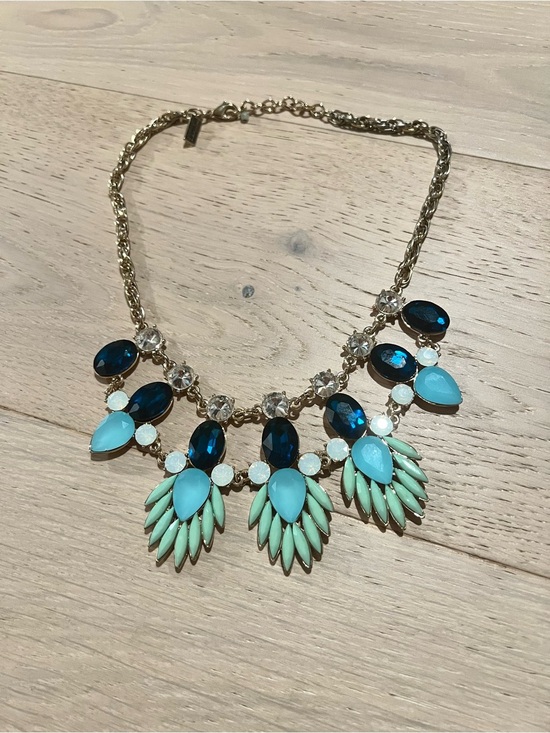 The Limited Jewelry - The Limited Gold-Tone Necklace with Teal, Dark Blue and Mint Stones